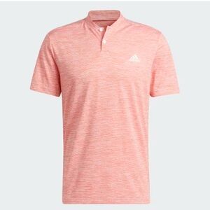 ADIDAS Textured Stripe Heathered Blade Collar Impact Orange Golf Performance XL